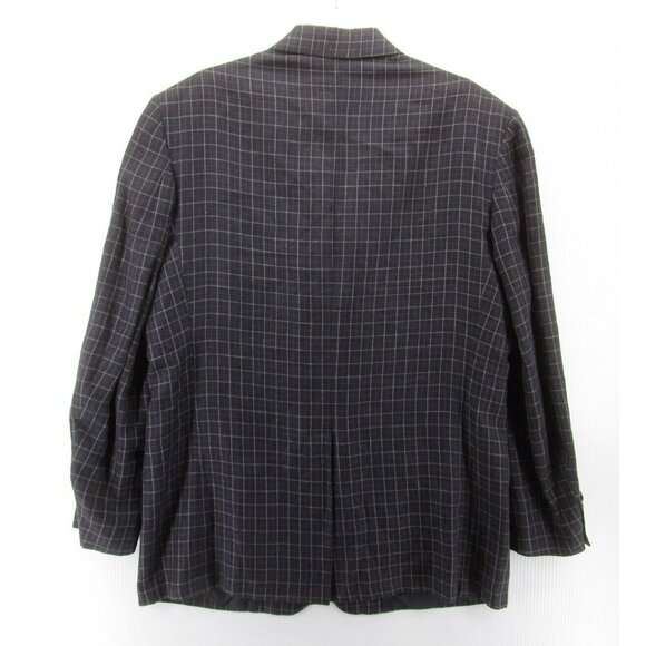 VINTAGE J Crew Sport Coat 42 Linen Blazer Jacket Plaid 90s USA Preppy * - Picture 9 of 13